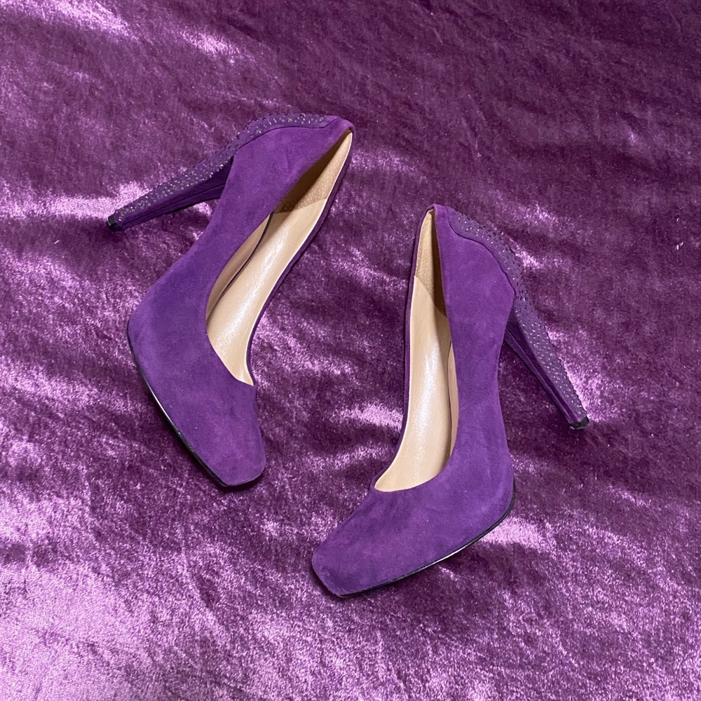 Nine West Purple Suede Heels